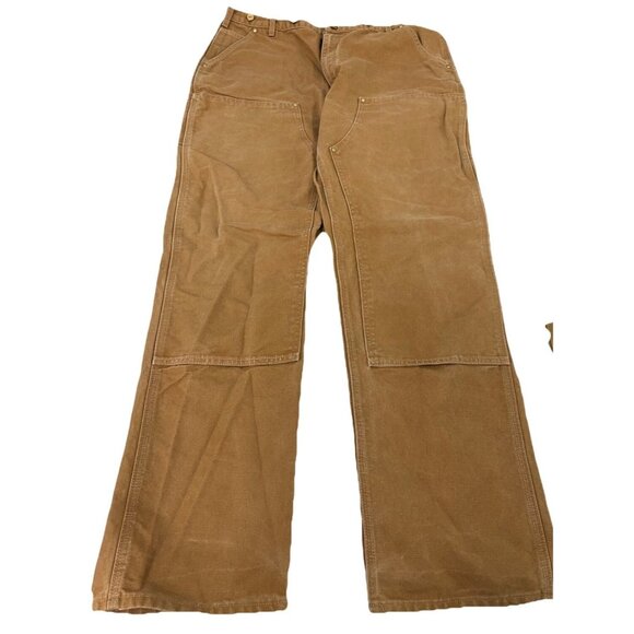 Carhartt Double Front Dungaree Fit Size 42x36Brown Mens Work